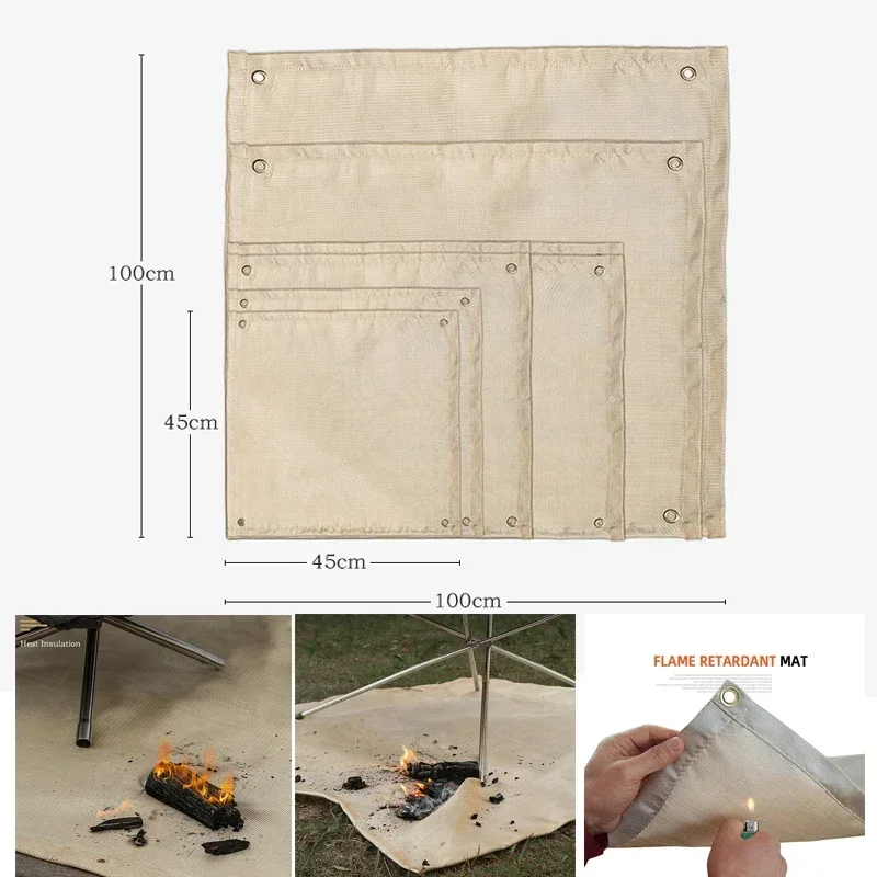 Nueva estera aislante ignífuga para acampar al aire libre, tela ignífuga para Picnic, barbacoa, manta ignífuga de alta temperatura, estera de fibra de vidrio
