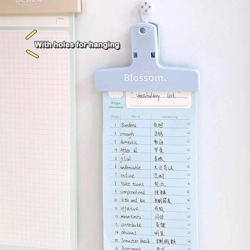 1 Pc Simple Style Multifunctional Magnetic Clip Memo Folder Anti-curling Artifact With Hanging Hole Student Supplies Stationery