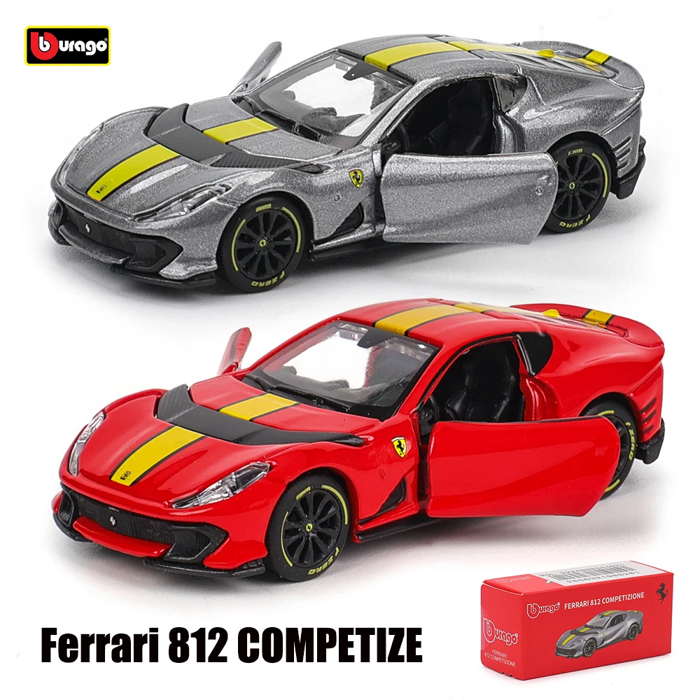 Bburago 1:64 Ferrari 812 COMPETIZIONE SP3 SP1 SF90 488 458 ENZO F40 599 F12 модель литья под давлением автомобиля из сплава, коллекция игрушек