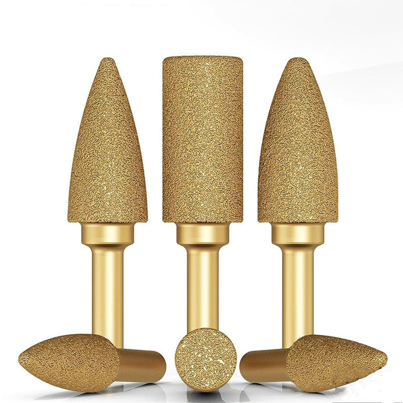 6Mm Máy Hút Chia Lửa Bằng Đồng Nguyên Kim Cương Đầu Mài Burrs Khắc Khoan Hợp Kim Đính Đá Ngọc Bích Bong Tróc Gang Đánh Bóng Dụng Cụ Khắc