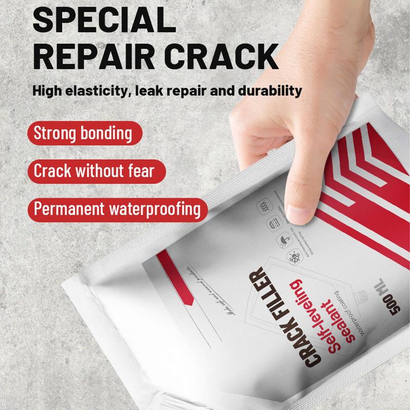 Patch de réparation de fissure de béton, remplisseur de fissure d'allée, remplissage de fissure d'asphalte, remplissage de carreaux fissurés, patch d'asphalte pour béton, 500ml