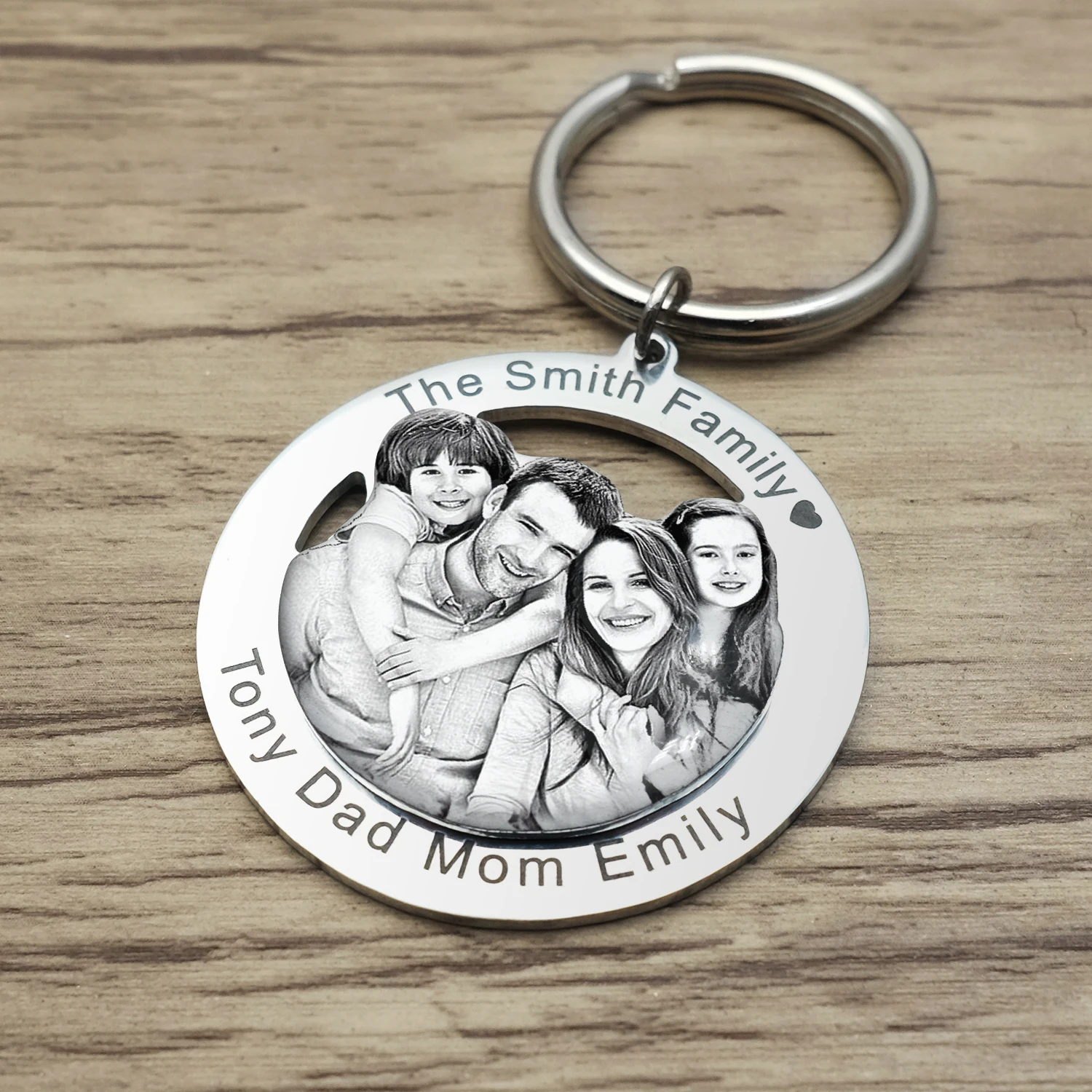 ภาพส่วนบุคคลพวงกุญแจภาพที่กําหนดเองพวงกุญแจภาพครอบครัว Key CHAIN แกะสลักของขวัญเครื่องประดับสําหรับครอบครัวของขวัญ