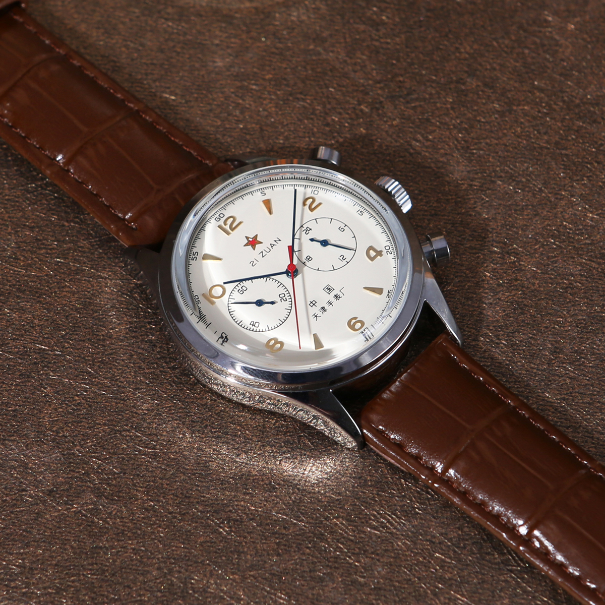 Relojes para hombre 1963 reloj piloto 42 mm cronógrafo de cuarzo retro resistente al agua