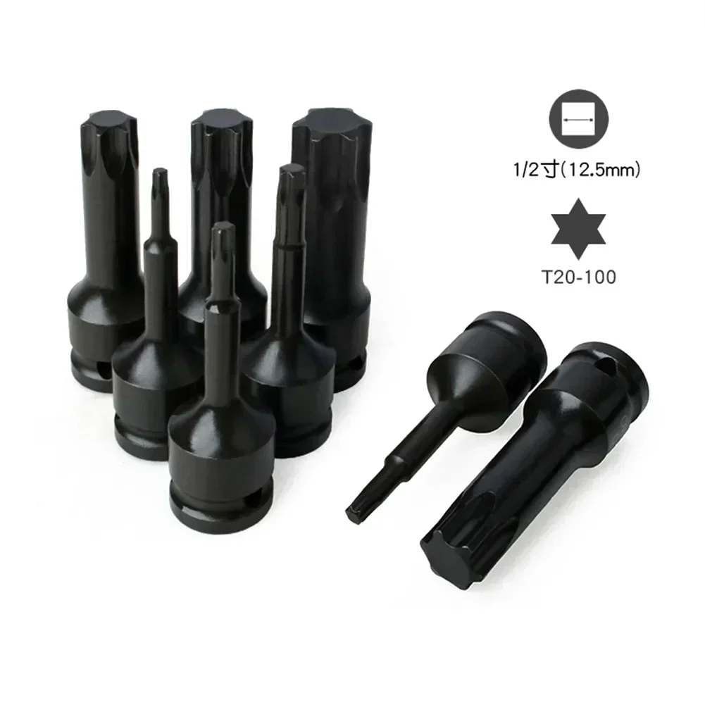 1pcs Torx Socket Bits 1/2 Inch Drive Socket Adapter Screwdriver Bits T20 T25 T27 T30 T35 T40 T45 T50 T55 T60 T70 T80 Series