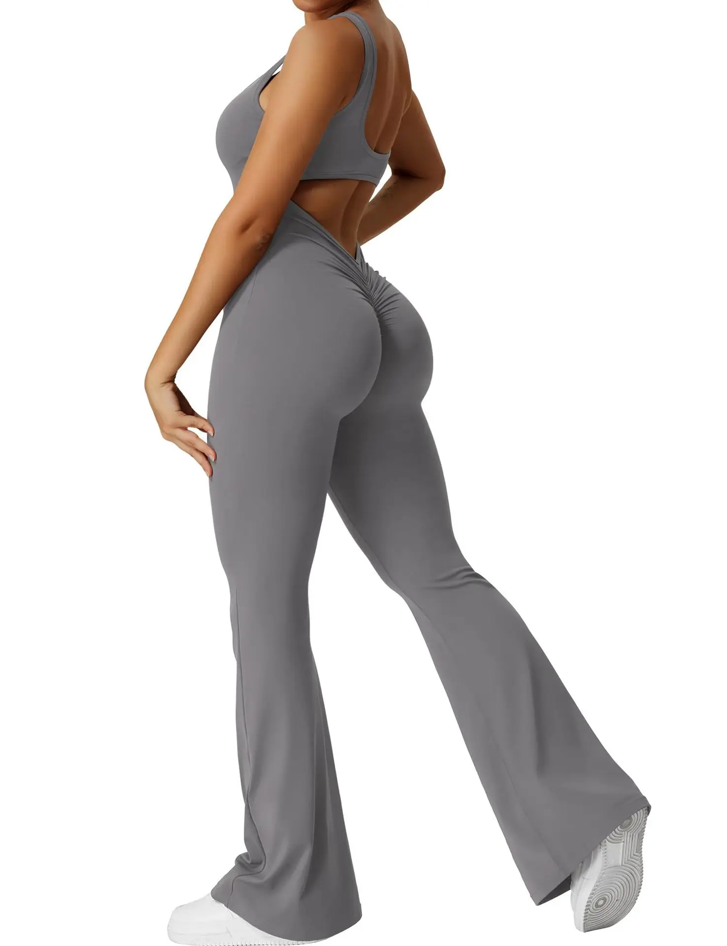 Damen-Fitness-Body, ausgestellt, sexy, rückenfrei, Fitness, enger Bund, Hipless, Yoga-Body, V-Rückenbund, Hüftlift