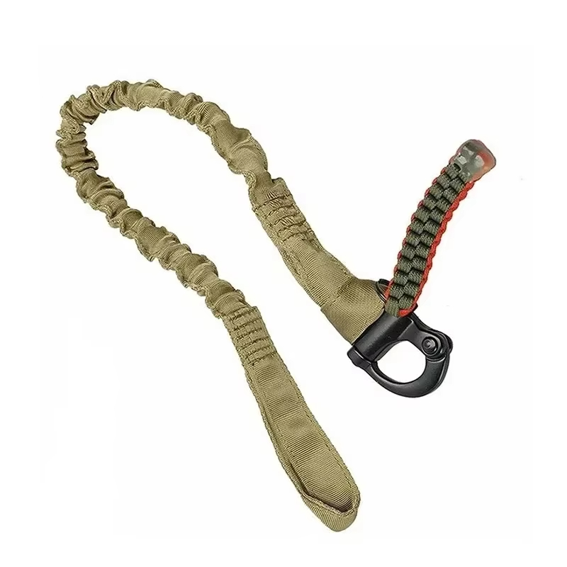 DIZETION Tactical Quick Release Safety Rifle Sling Lanyard Strap Rope Line Climbing Rope Airsoft Protective Sling for Outdoor Hu