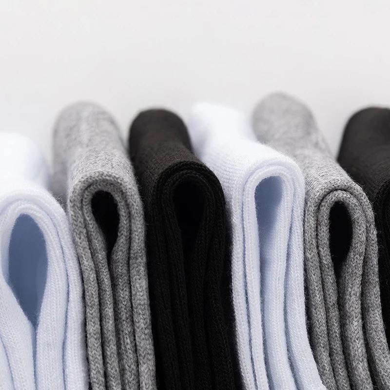 5 par/set de calcetines de Color sólido para hombre, calcetines de negocios blancos y negros, calcetines cortos deportivos transpirables informales de otoño para hombre