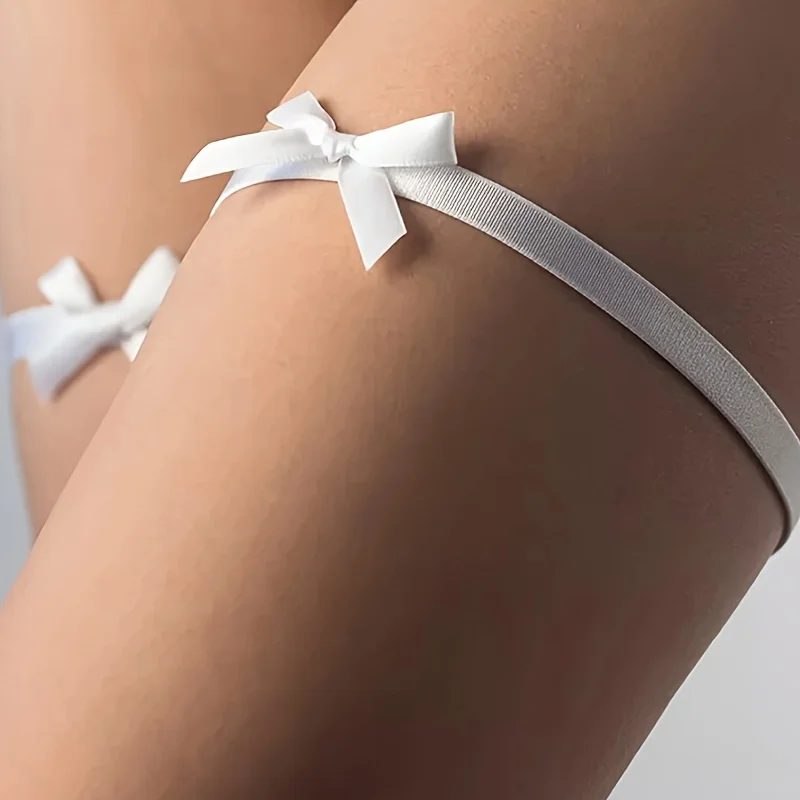 Reggicalze elastiche barocche da 2 pezzi con fiocco, poliestere spandex, imbracatura per gambe regolabile per donna, stile punk