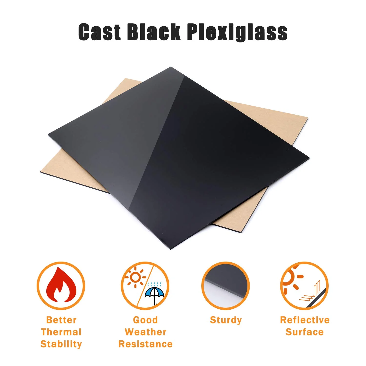 แผ่นอะคริลิคแผ่น Plexiglass สีดําสําหรับเลเซอร์แกะสลักแกะสลักตัดง่าย DIY วัสดุพลาสติกแผ่น 200x200x2 มม.