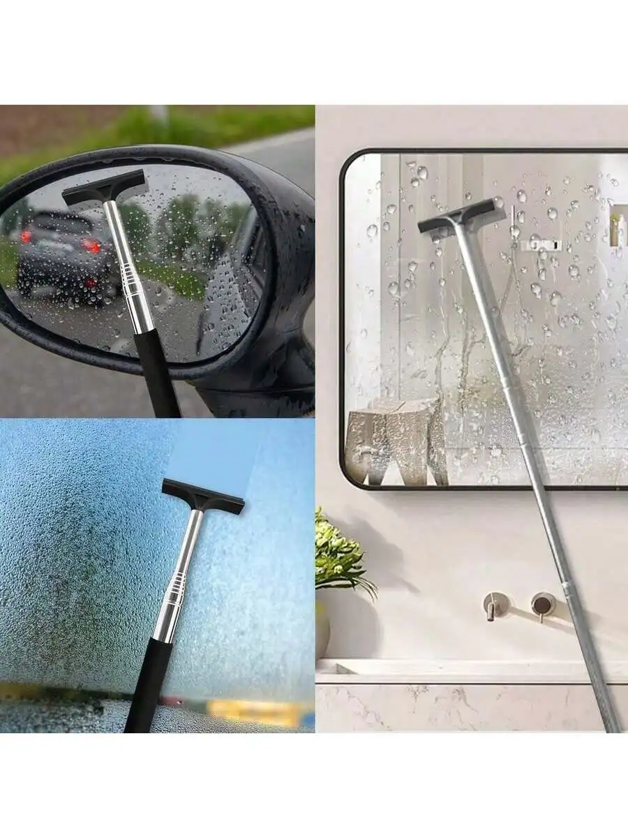 Auto Rückspiegel Wischer Teleskop Griff Auto Rückspiegel Wischer Langlebig Edelstahl Auto Glas Reinigung Werkzeuge Reinigung Pinsel