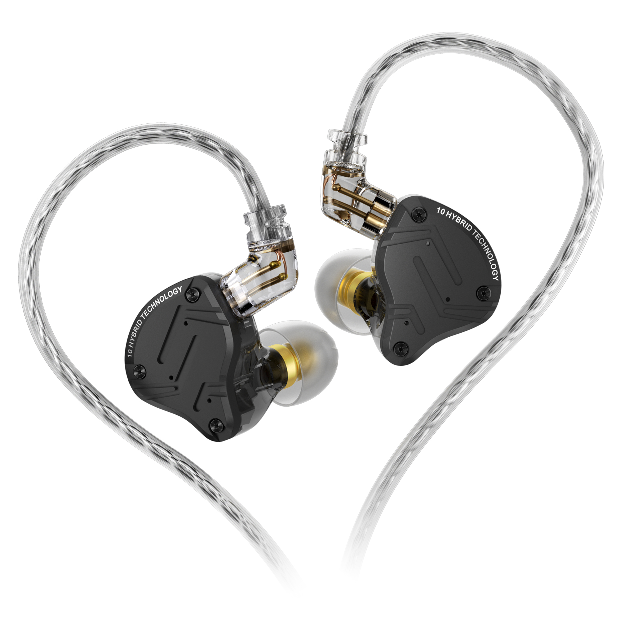 Auriculares KZ ZS10 Pro X HiFi, auriculares híbridos con controlador de graves de Metal, auriculares deportivos con cancelación de ruido para juegos con Cable de Audio desmontable
