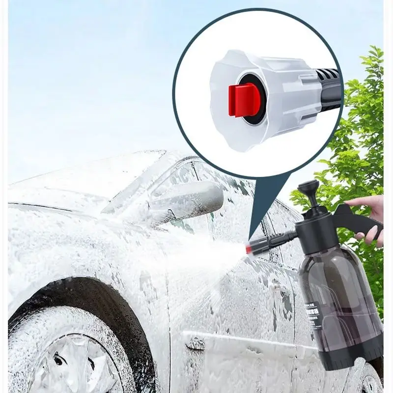 LEIBOO botella pulverizadora de lavado de coche, bomba de mano, pulverizador de espuma, lavadora de pulverización de presión de aire, herramientas de limpieza de ventanas automáticas, 2L