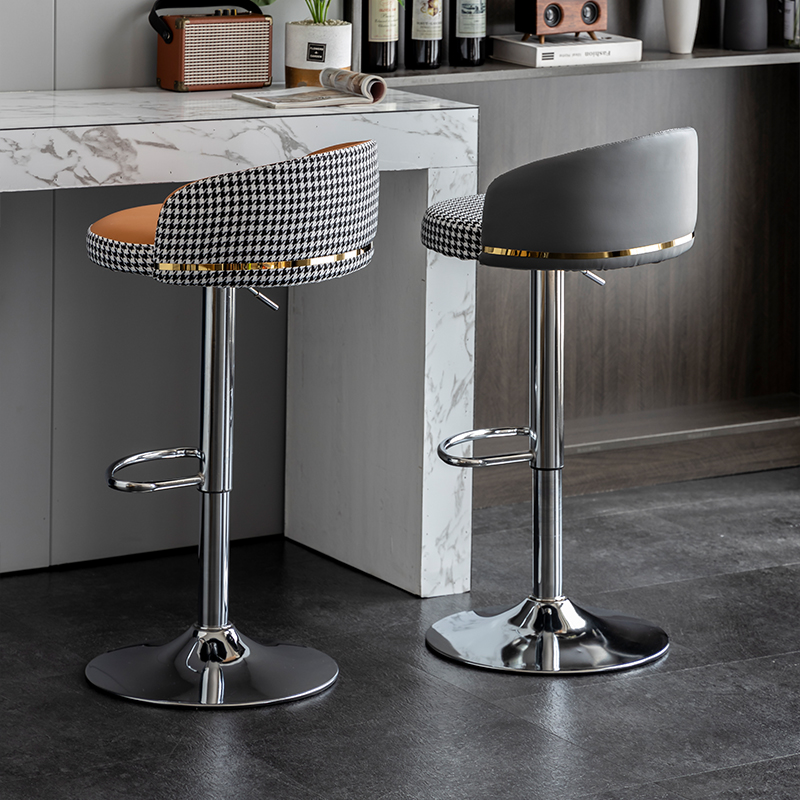 Silla de Bar, taburete de Bar Simple moderno, silla de Bar de lujo ligera para el hogar, taburete con respaldo giratorio de elevación