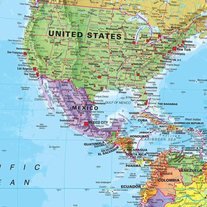 90*60cm World Map in English- Educational Map Canvas Painting Posters and Prints Wall Decoration for Office School Supplies