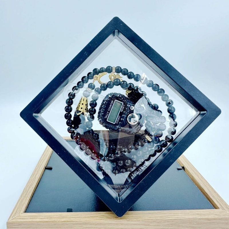 Pulseira de contas de oração muçulmana e conjunto de contador de dedo cor 99 pulseiras de imitação de pérola anel de contador de dedo reajustável