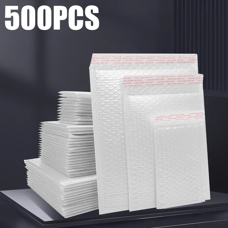 500 Uds. Bolsas de sobres de espuma blanca sobres de envío acolchados autosellados con bolsa de correo de burbujas bolsa de paquetes de envío