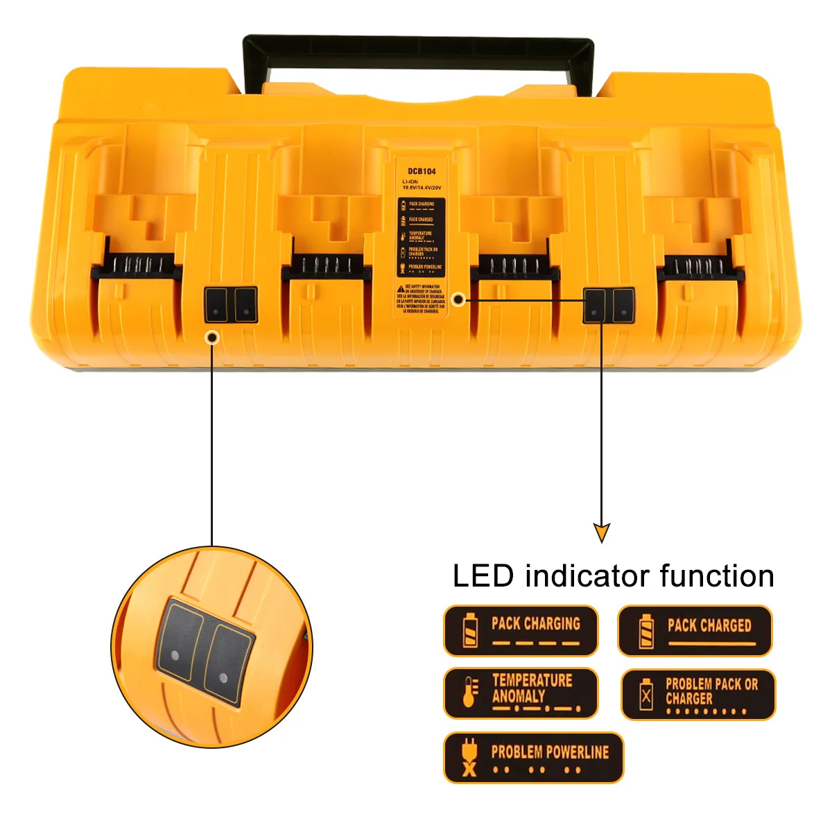 Für Dewalt DCB104 Multiport Gleichzeitige Schnelle Ladegerät Für Dewalt XR 10,8 V 12 V 14,4 V 18 V 20 V FlexVolt 20 V DCB127 DCB105