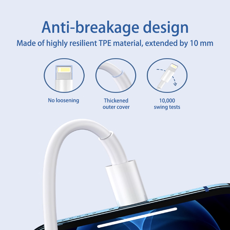 ZIJAZO Cable de carga rápida USB C a Lighting de 30 W Cable de datos tipo C a Lighting para iPhone 14, 13, 12, 11, X, XR, XS, Pro Max, 8, 7 Plus y iPad