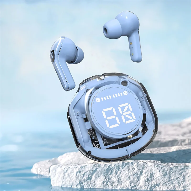 Auricolari Bluetooth T8 PRO Tws trasparenti con display digitale a LED Auricolare in-ear wireless per cuffie Xiaomi Huawei iPhone