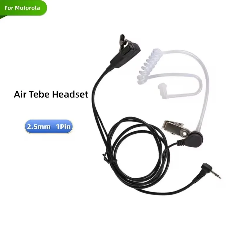 2,5 mm oortelefoon 1Pin Radio Air Covert Acoustic Tube Oortjes Headset met PTT-microfoon Compatibel met Motorola T5428 TLKR T5 XTR446