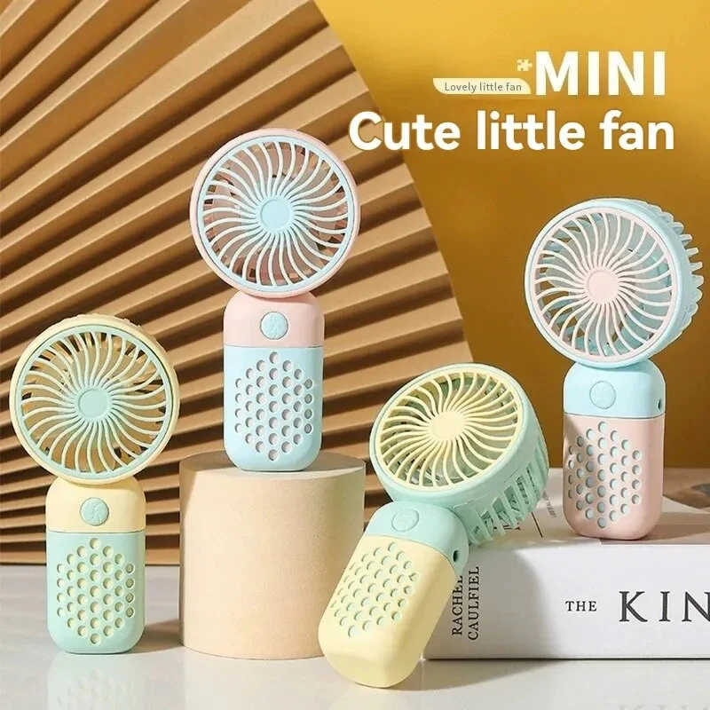 2025 neue Handheld Lade Fan Cartoon Nette Kleine Student Lade Kleinen Fan Tragbare Mini USB Fan Mini Tasche
