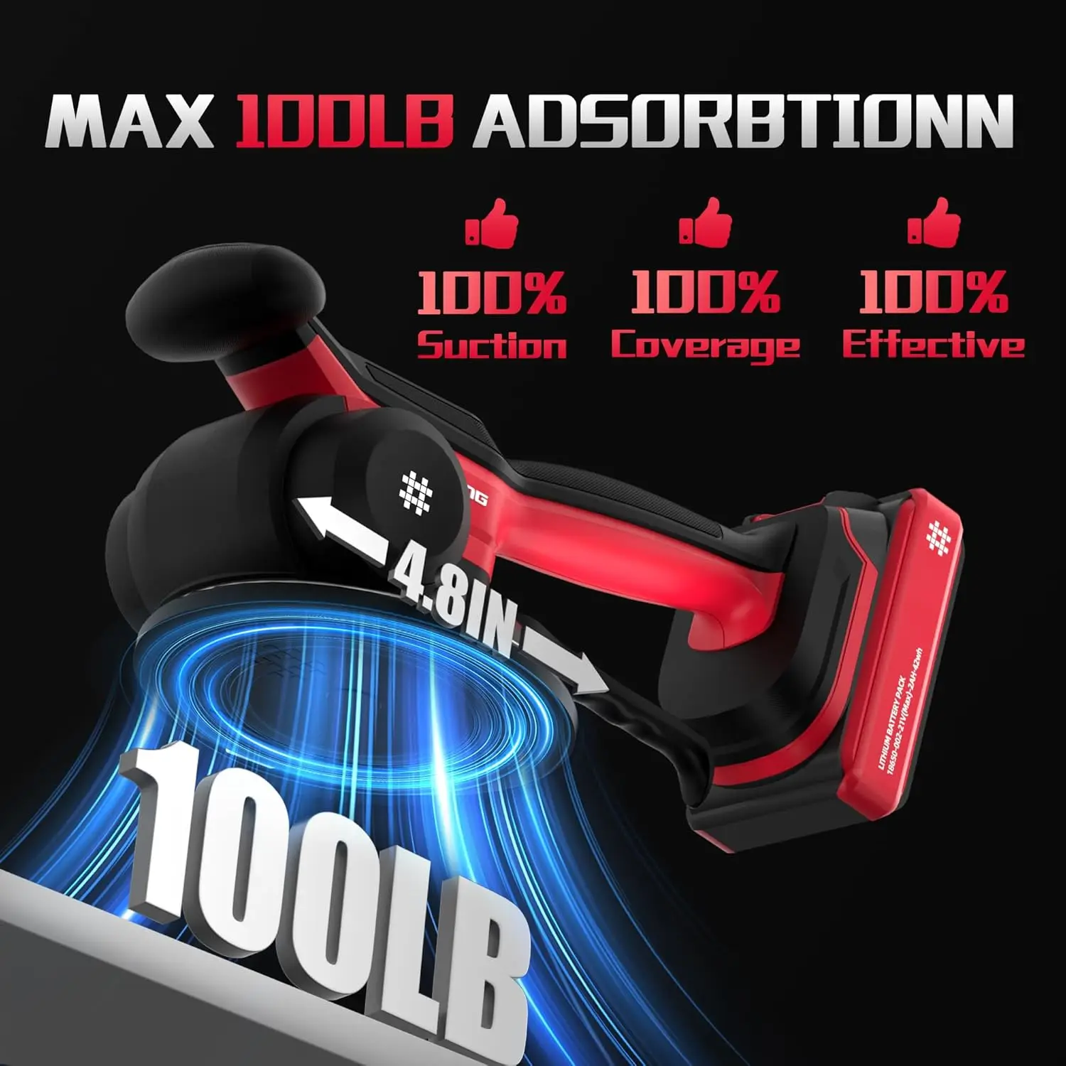 Cordless Tile Vibration Machine with 6 Speeds & Suction Cup