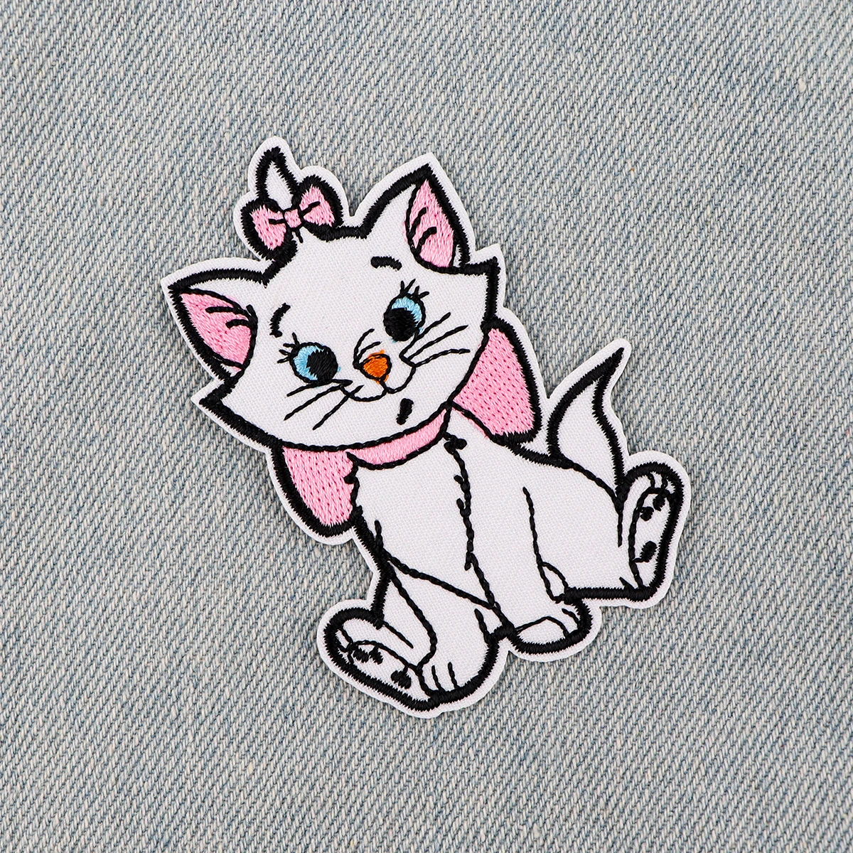 Schöne Kitty bestickte Patches für Kleidung DIY Abzeichen selbstklebende Patches Cartoon Katze Patches auf Kleidung Aufkleber Applikationen