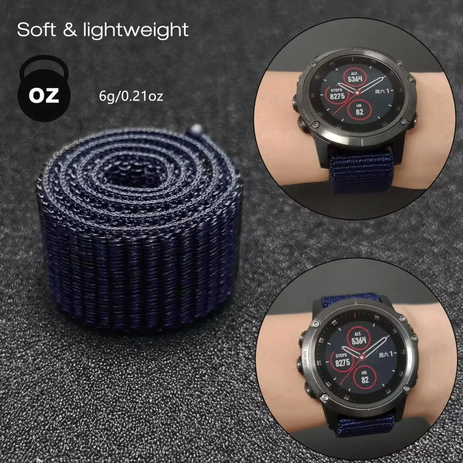 Быстросохнущий ремешок для часов с крючком и петлей 26 мм 22 мм для Garmin Fenix 7X / 6X / Fenix 8 /Fenix 6 / Instinct / EPIX 2/ Ремешок на запястье Enduro