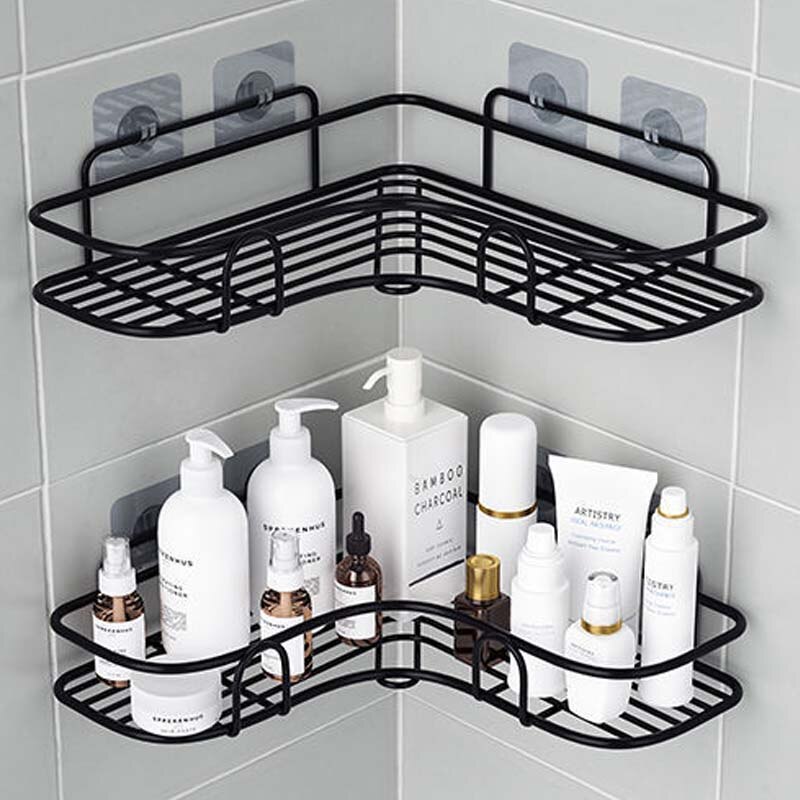 HOShelf-Étagère de douche murale sans poinçon, étagère de rangement pour shampooing, étagère d'angle pour épices de cuisine, accessoires