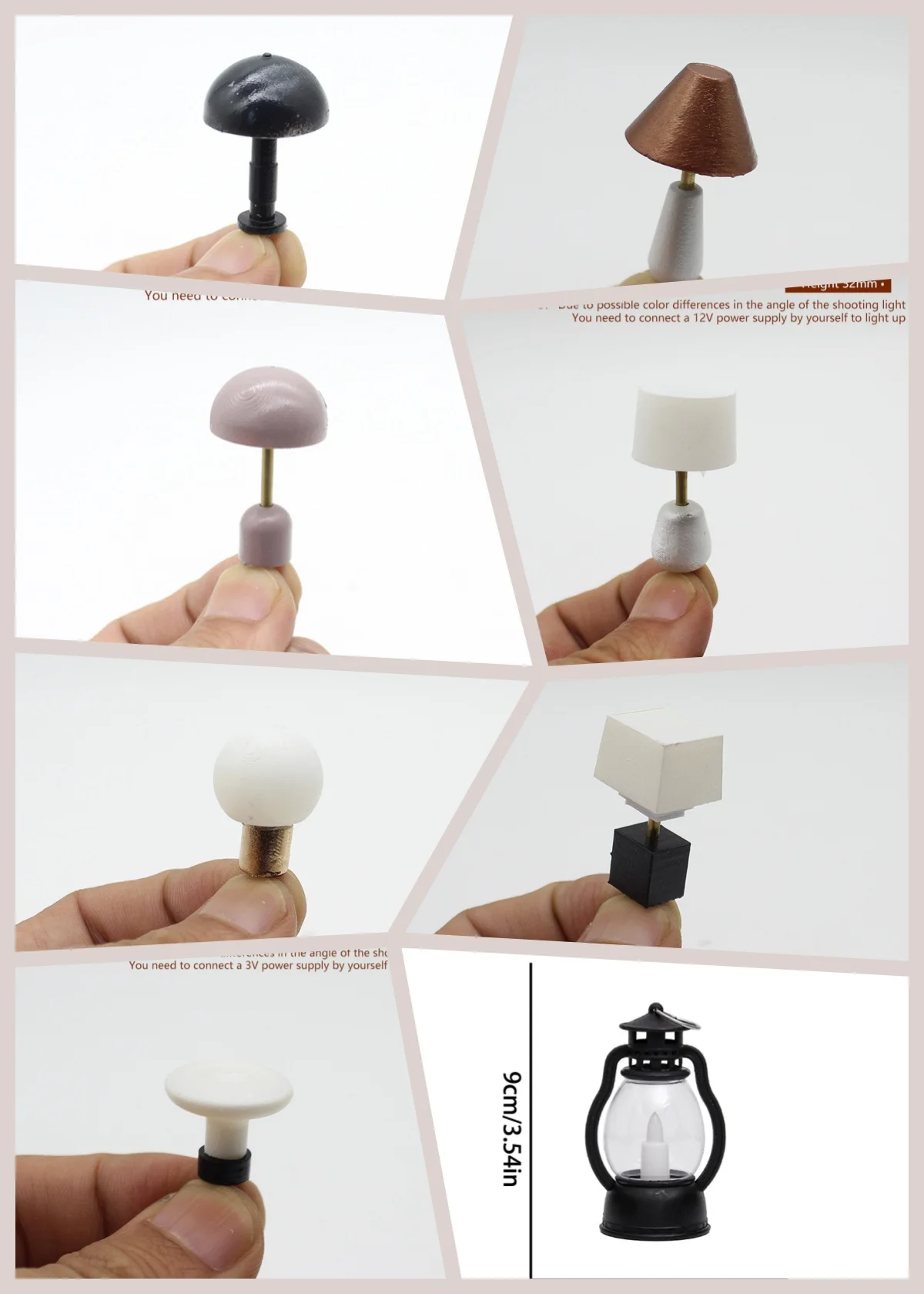 1 Piece Micro Home Decor Toys Dollhouse Simulation Table Lamp Mini Desk Light Model Doll House Living Room Bedroom Ornament