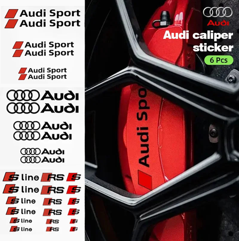 Naklejka na zacisk hamulca samochodowego Naklejki odporne na ciepło Akcesoria samochodowe do Audi Sline A1 A3 A4 A5 A6 A7 A8 Q2 Q3 Q5 Q7 Q8 TT S1 S3 RS5