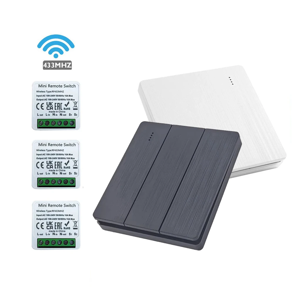 433 Mhz RF 86 Wand Panel Schalter Wireless Smart Switch Licht mit Fernbedienung Mini Relais Empfänger Hause Led Licht Lampe fan