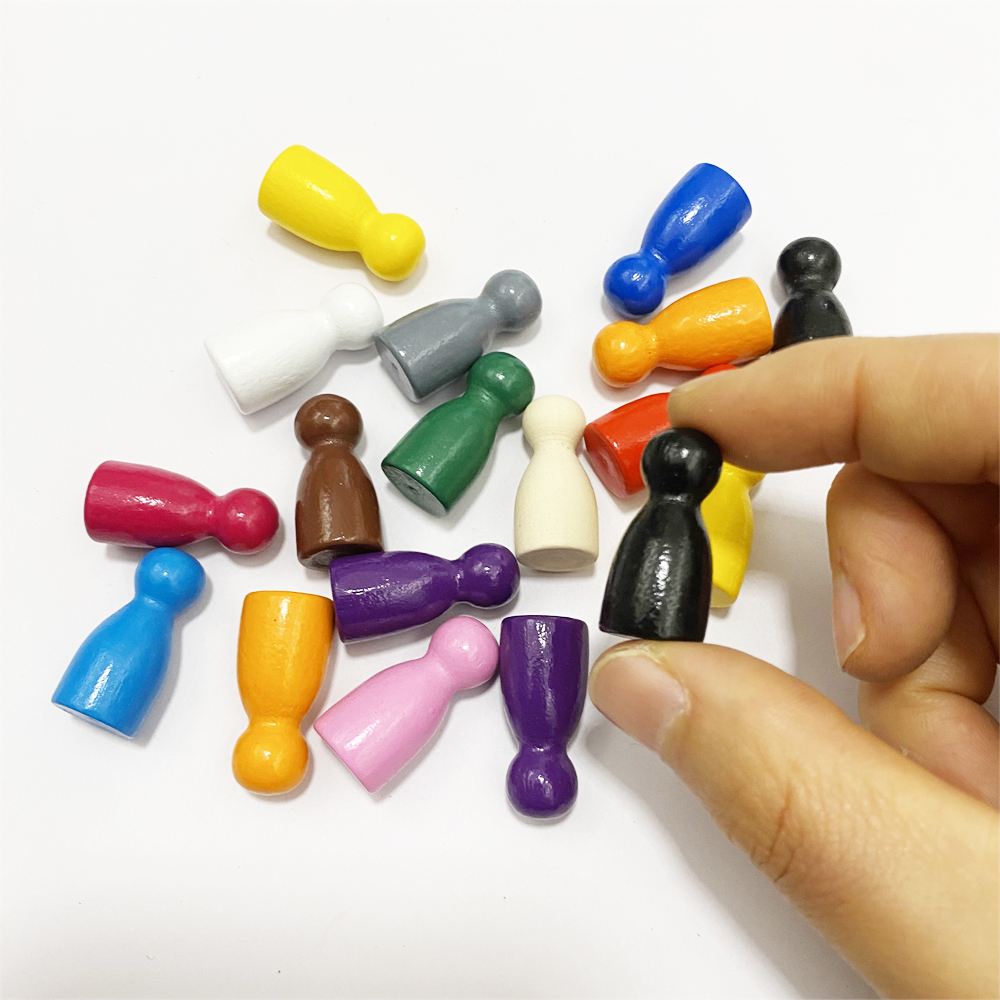 20Pcs/Set 14 colors Wooden Chess Pieces Board Game Accessories Wood Game Pawn/Chess Card Pieces For Board Games Accessories