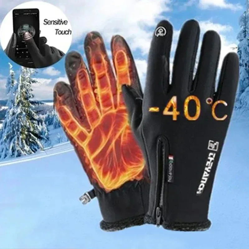 1 par de guantes de invierno para motocicleta, guantes de esquí, guantes de ciclismo, guantes para pantalla táctil, guantes para montar y montañismo