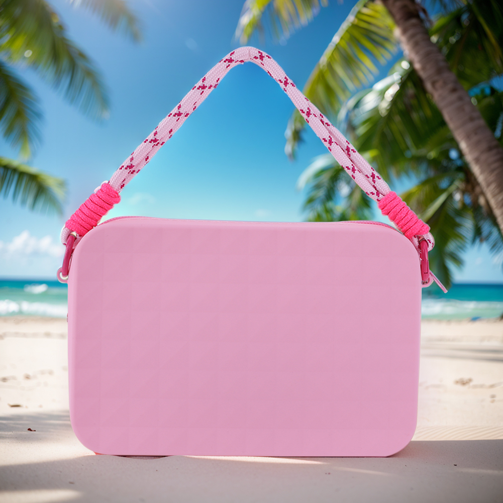 Silicone Storage Pouch Beach Bag Connector with Lanyard Cosmetics Storage Bag Large Capacity for Bogg Bag