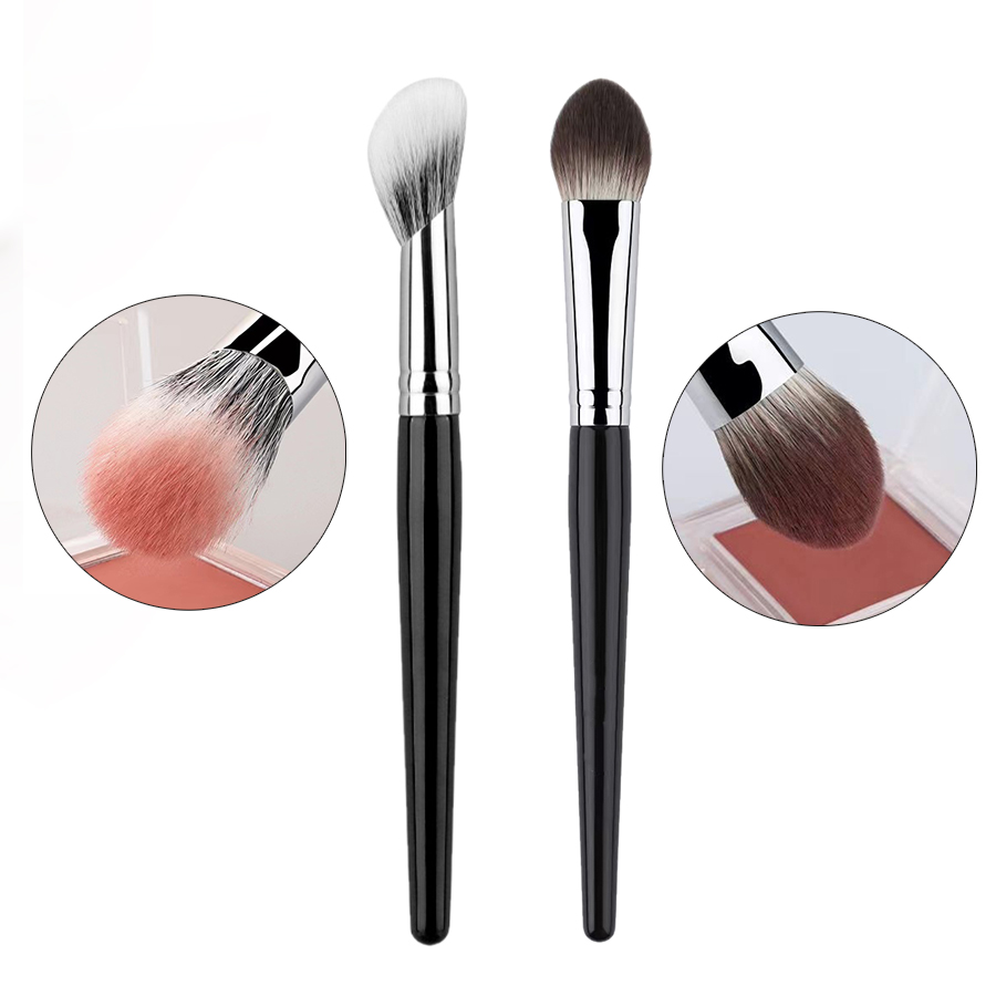 Brocha para colorete con forma de corazón de melocotón, colorete en polvo, crema, colorete líquido, brochas de maquillaje planas, pequeñas y precisas, herramientas de maquillaje