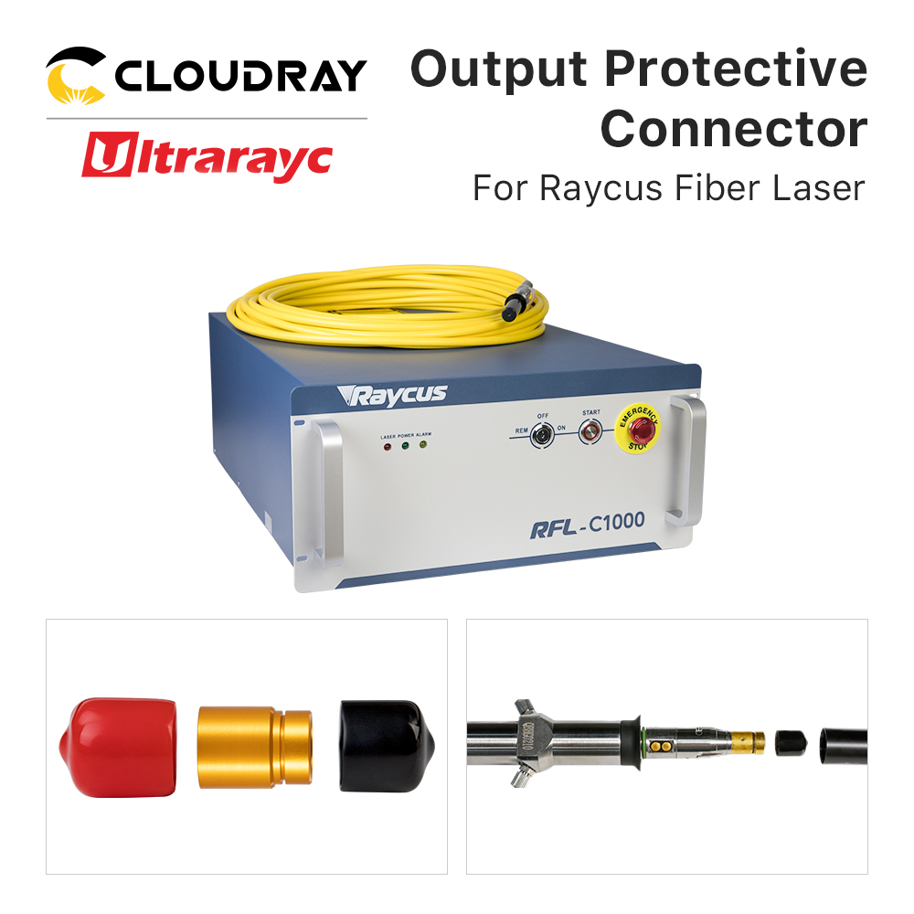 Connecteur de sortie Ultrarayc Raycus, groupe de lentilles de protection QBH, Windows proterctive, 0-15kW, câble de source laser à fibre Raycus