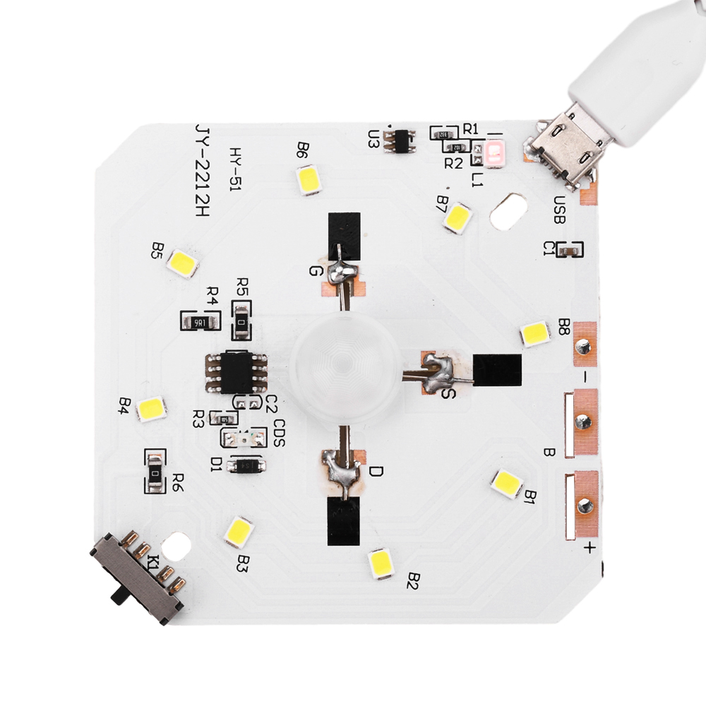 PIR Motion Sensor LED HumanBody อินฟราเรดเหนี่ยวนํา Night Light Circuit Board ชาร์จ USB ชาร์จโคมไฟกลางคืนโมดูลควบคุม