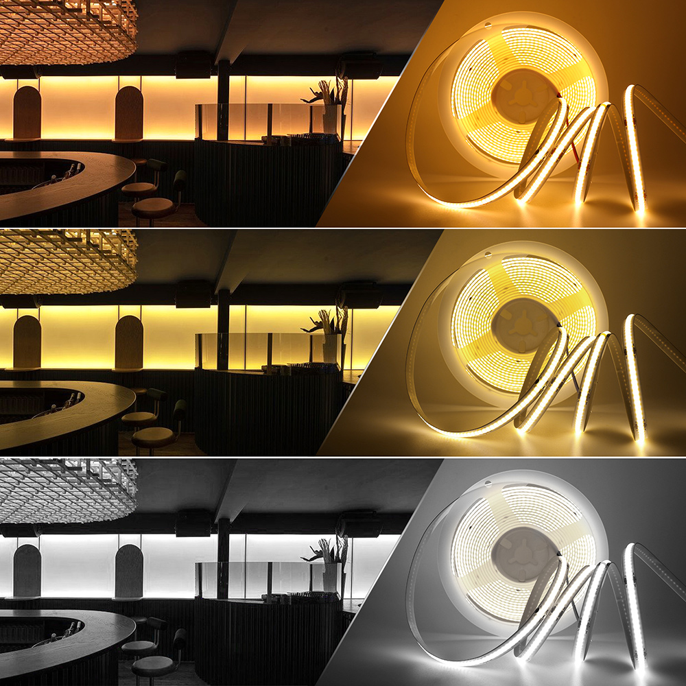 ใหม่ 5V USB COB Strip Light 320 LEDs/M สีขาวธรรมชาติตู้โคมไฟโคมไฟกลางคืนยืดหยุ่น LED ริบบิ้นลาย DC5V TV Backlight