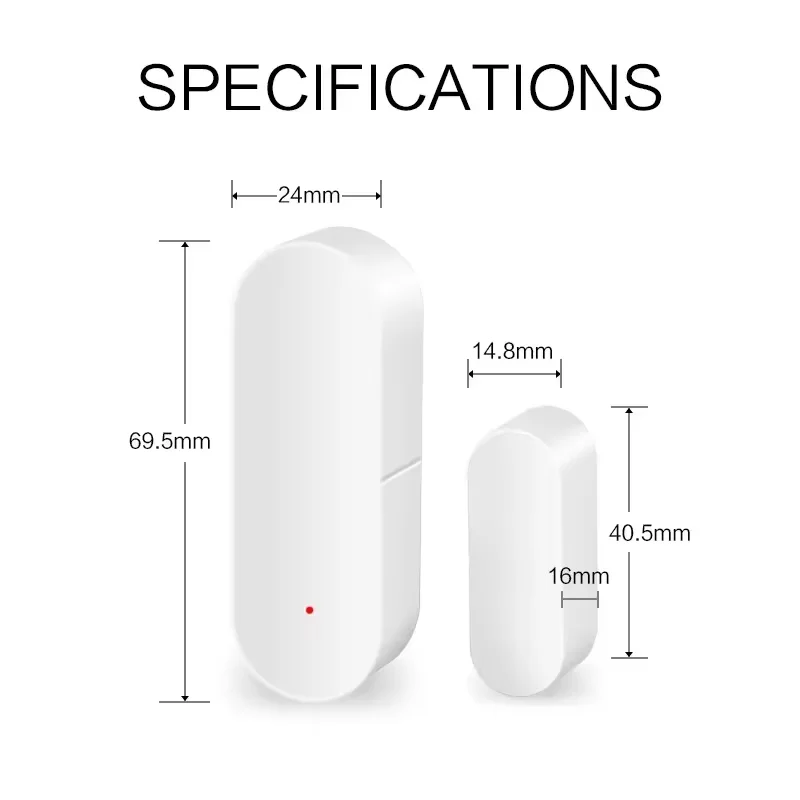 Ewelink Zigbee Deursensor Draadloos Magnetisch Venster Open Gesloten Alarmdetector Werkt met Zigbee2MQTT Alexa Google Need Gateway