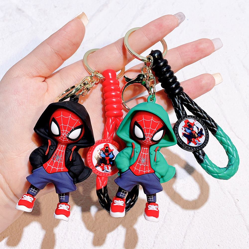 Marvel Spider Man Cute Doll Widget Action Figures Avengers Iron Man Captain America Keychain Bag Keyring Widget Birthday Gifts