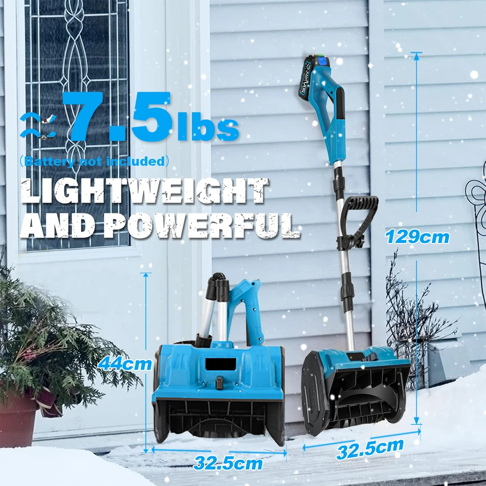 Winter Cordless Snow Shovel Cordless Battery Snow Blower with Adjustable Handle Fit Patio Deck Driveway Lithium Battery