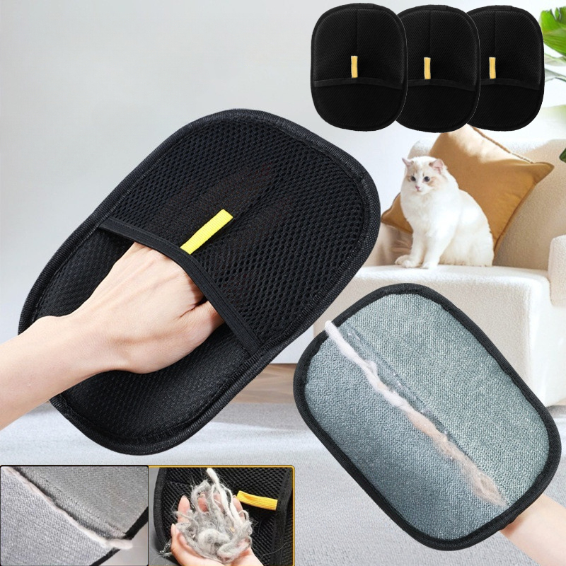 Cat Hair Brush Pet Removal Gloves Double-Sided Pet Grooming Gloves Kitten Cleaning Tool Dog Deshedding Brush Pet Supplies ﻿