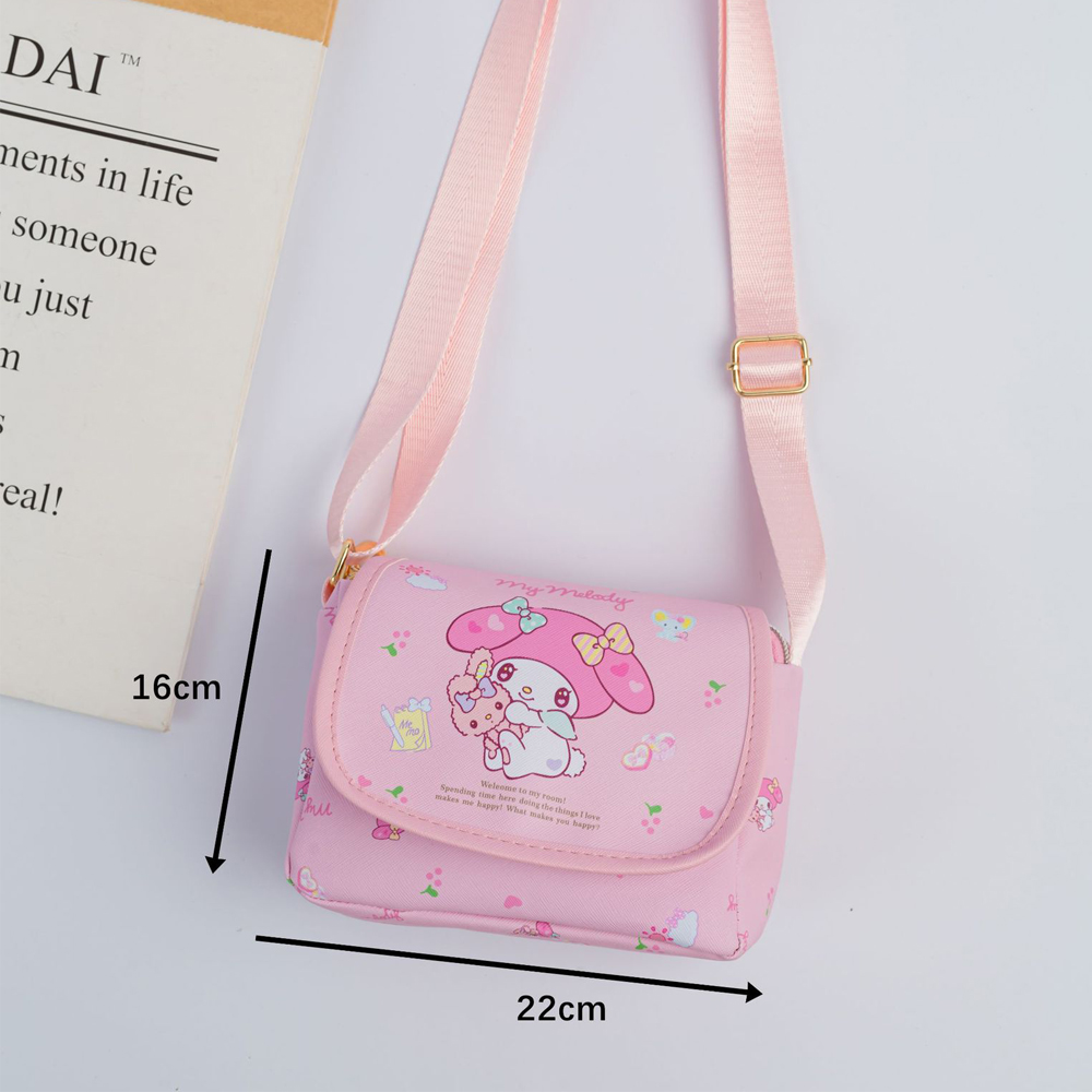 Cartoon Kuromi Hellokitty Flip Schoudertas Leuke Mode Cinnamoroll Opslag Schoudertas Portemonnee Kindermeisjes Verjaardagscadeaus