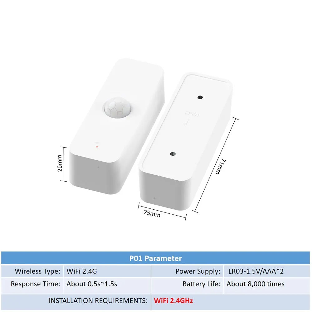 Tuya WiFi PIR Bewegingssensor Smart Home Menselijk lichaam Infrarooddetector Beveiliging Smart Life Werkt met Alexa Google Home