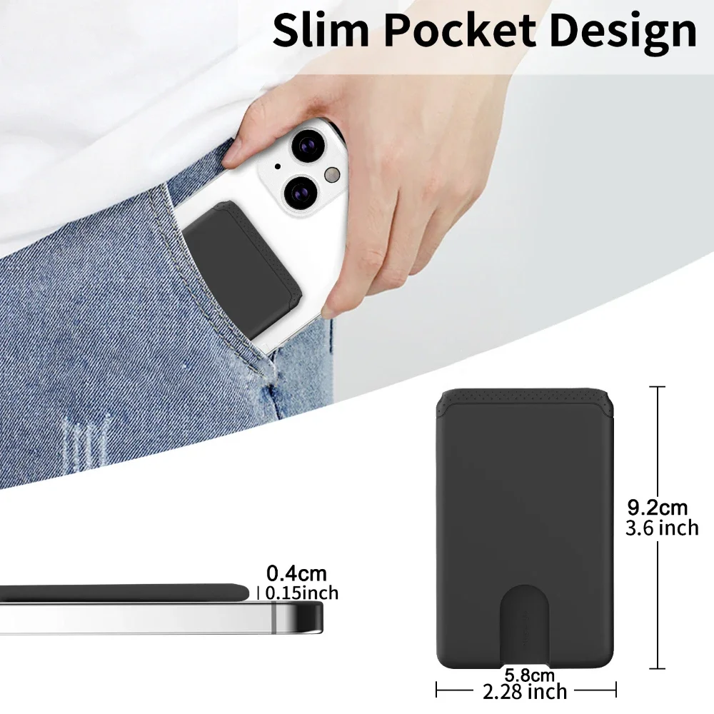 Phone Holder Sticker Credit Card Holder 3M Adhesive Soft Silicone Mobile Phone Wallet Compatible for Iphone Android Samsung