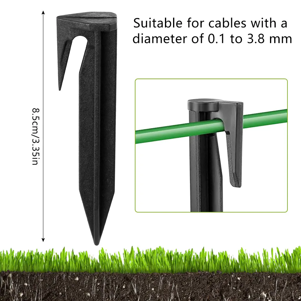Garden Lawn Mower Pegs 50/100/200Pcs Environment-friendly Ground Pegs Laying Boundary Cables Robotic Lawn Mower Accessories 2025