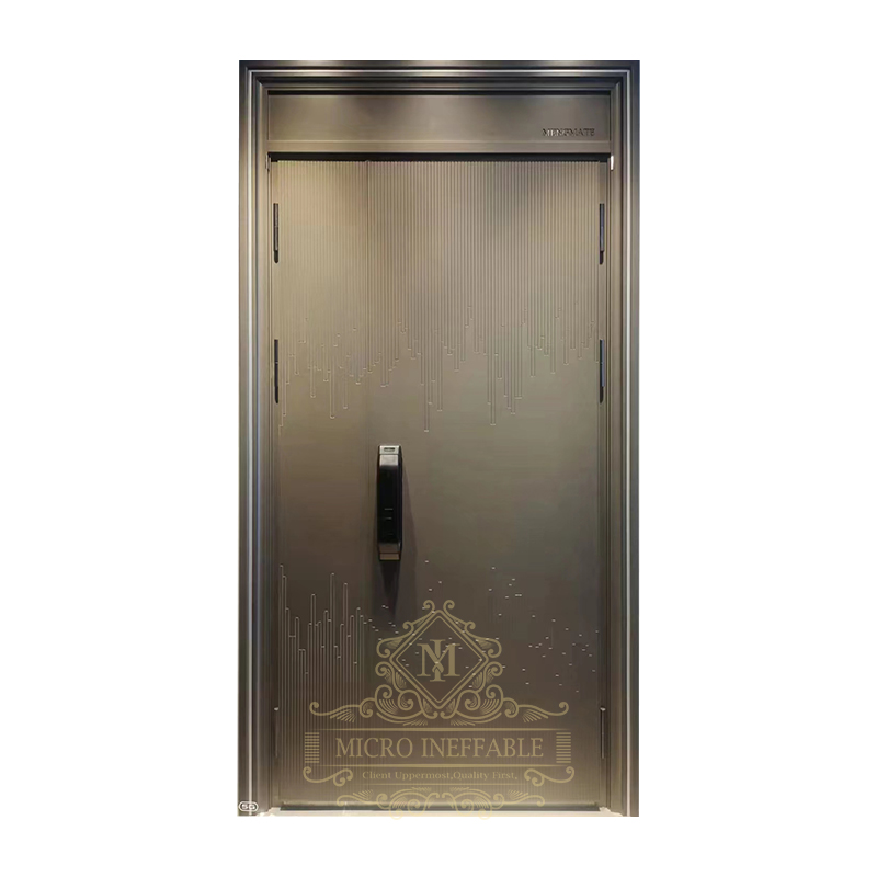 Puerta principal antirrobo de acero inoxidable, puerta de seguridad Exterior, diseño moderno