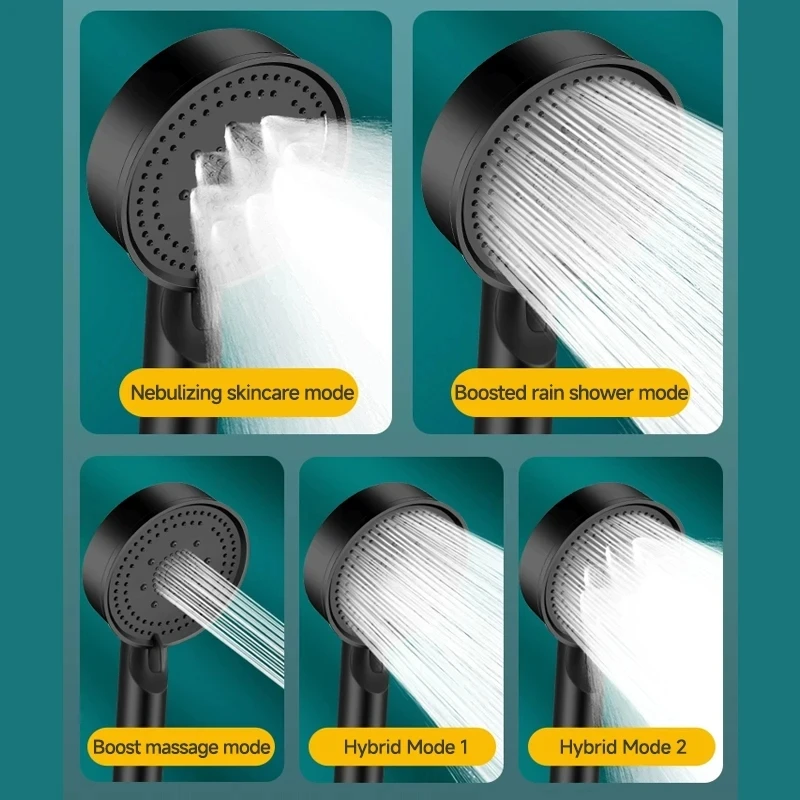 5 Modes Shower Head High Pressure Showerhead Portable Filter Rainfall Faucet Tap Bathroom Bath Home Innovative Accessories