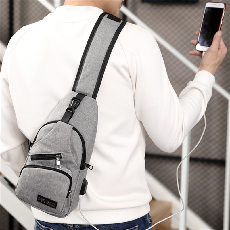 Clearance_Neue multifunktionale Umhängetasche, USB-Aufladung, Freizeit, Sport, große Kapazität, Brusttasche für Männer_Continuous Updates